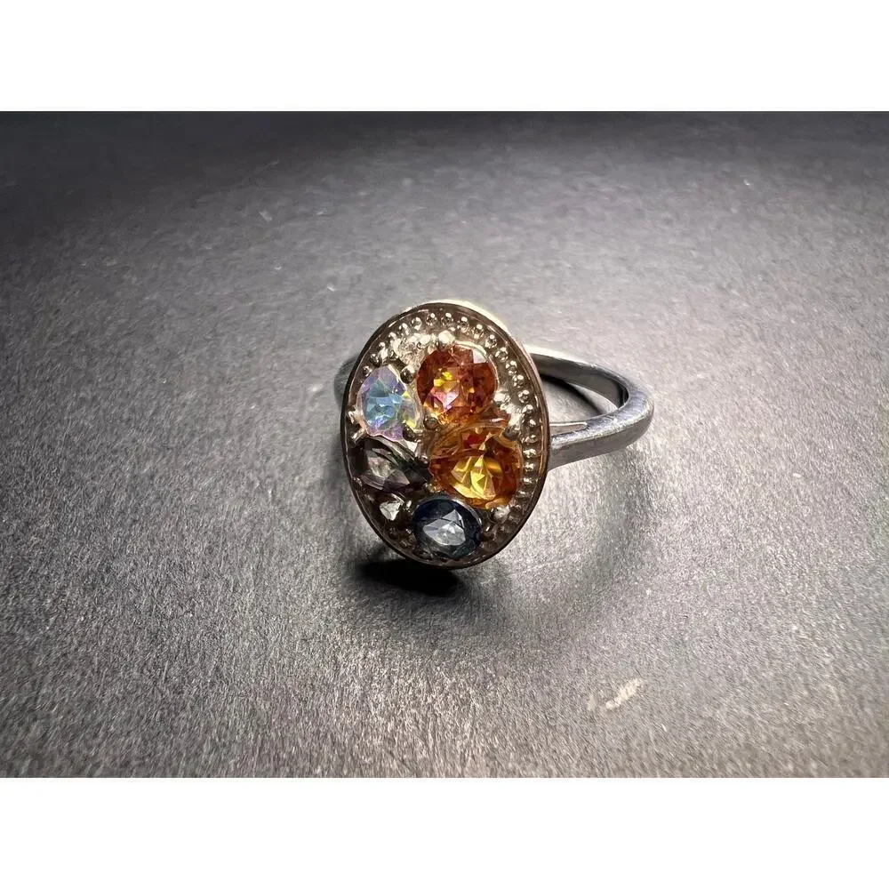 NEW cosmic mystic topaz ring in sterling silver size 8